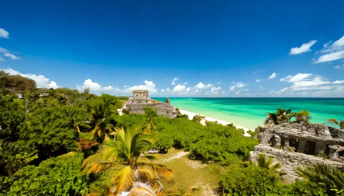 Meksika Yucatán Yarımadası berrak plajlar